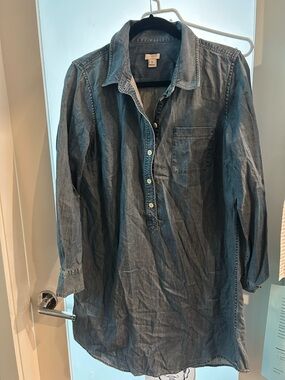 J. Crew Blue Denim Tunic Shirt Dress